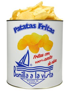 Envase de patatas fritas de la empresa gallega 'Bonilla a la vista'.