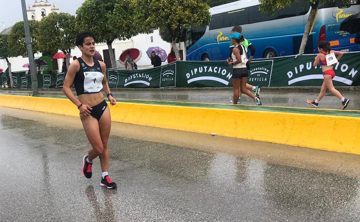 María Pérez, en plena competición. 