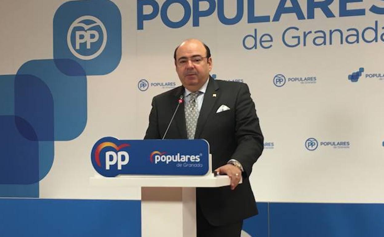 El presidente provincial del PP, Sebastián Pérez, este miércoles.