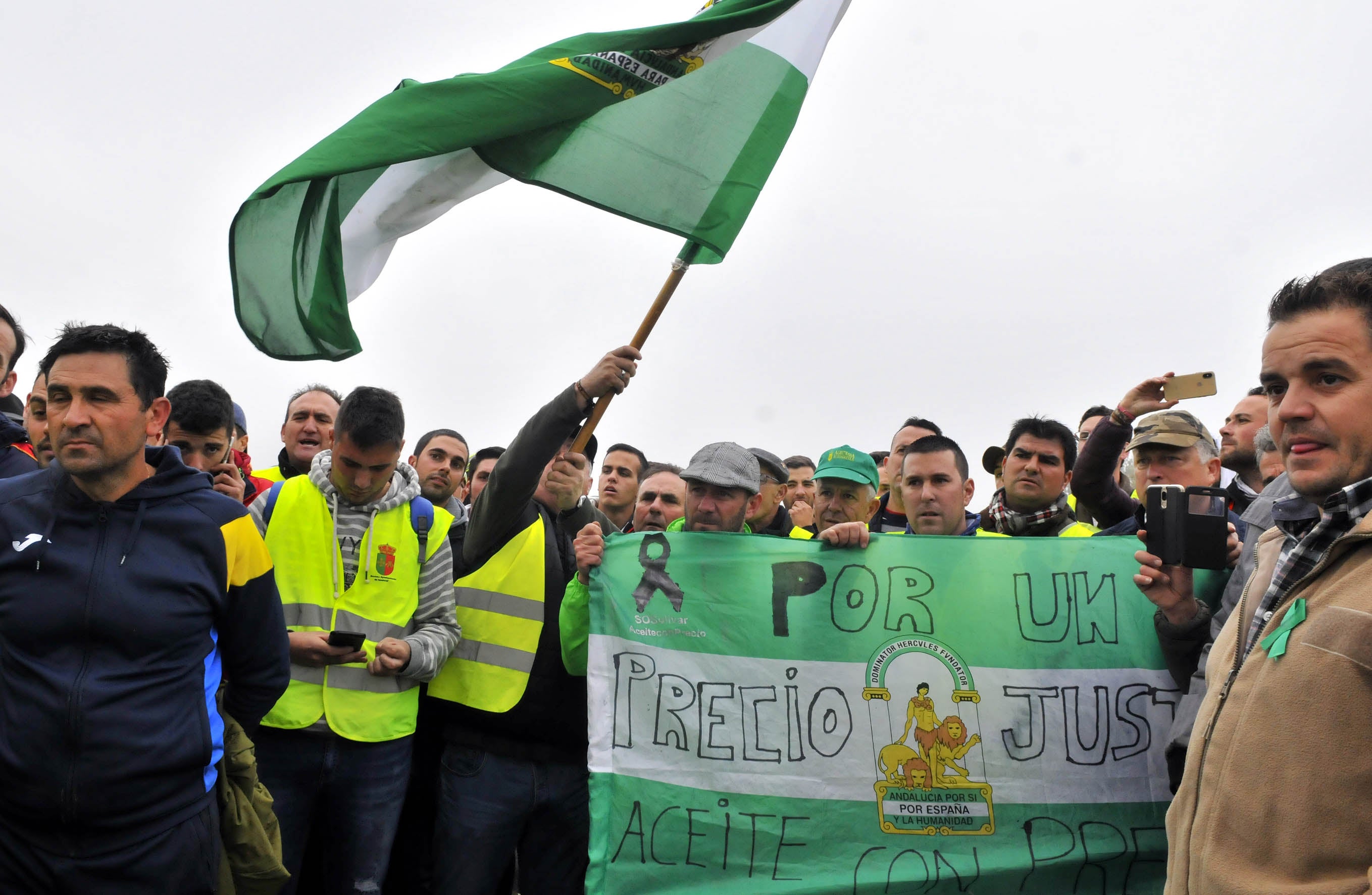 Miles de trabajadores del sector del olivar se han manifestado en toda la provincia de Jaén