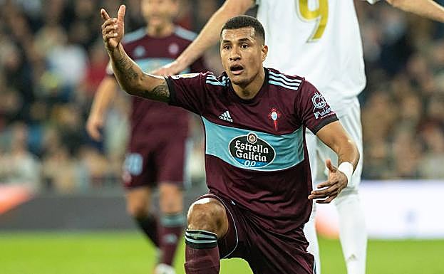 Jeison Murillo, con el Celta en el Santiago Bernabéu. 