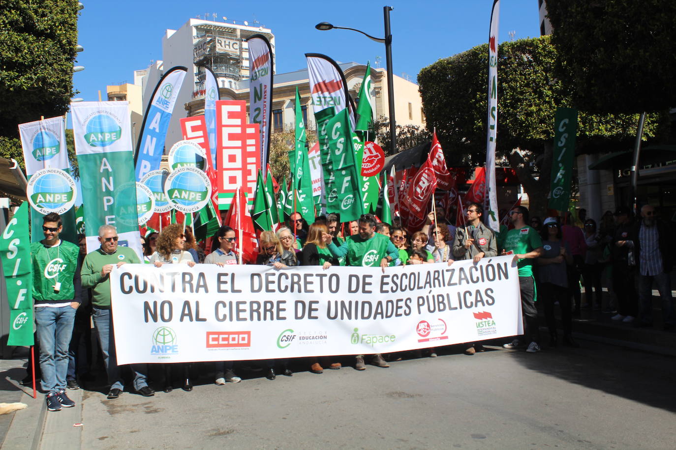 Un millar de manifestantes se han echado a la calle contra el decreto de escolarización. 