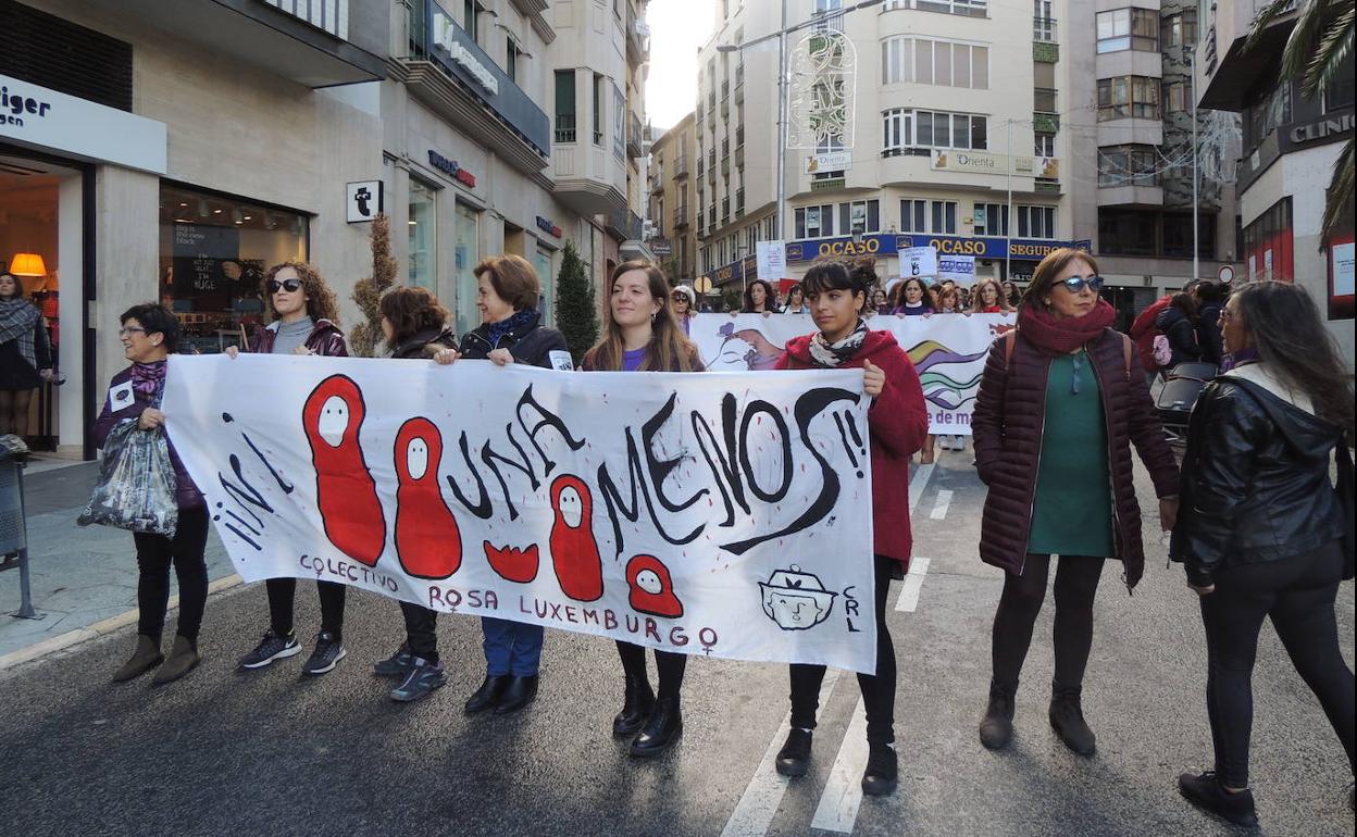Manifestación contra la violencia de género en Jaén, en una imagen de archivo. 
