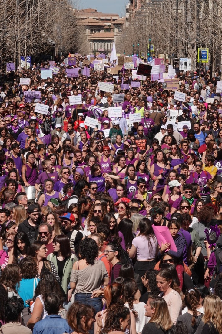 Repaso completo en imágenes a una marcha multitudinaria este Día de la Mujer en Granada