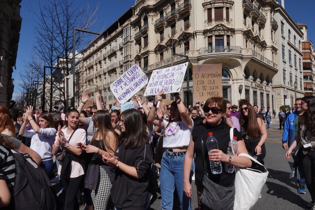 Repaso completo en imágenes a una marcha multitudinaria este Día de la Mujer en Granada