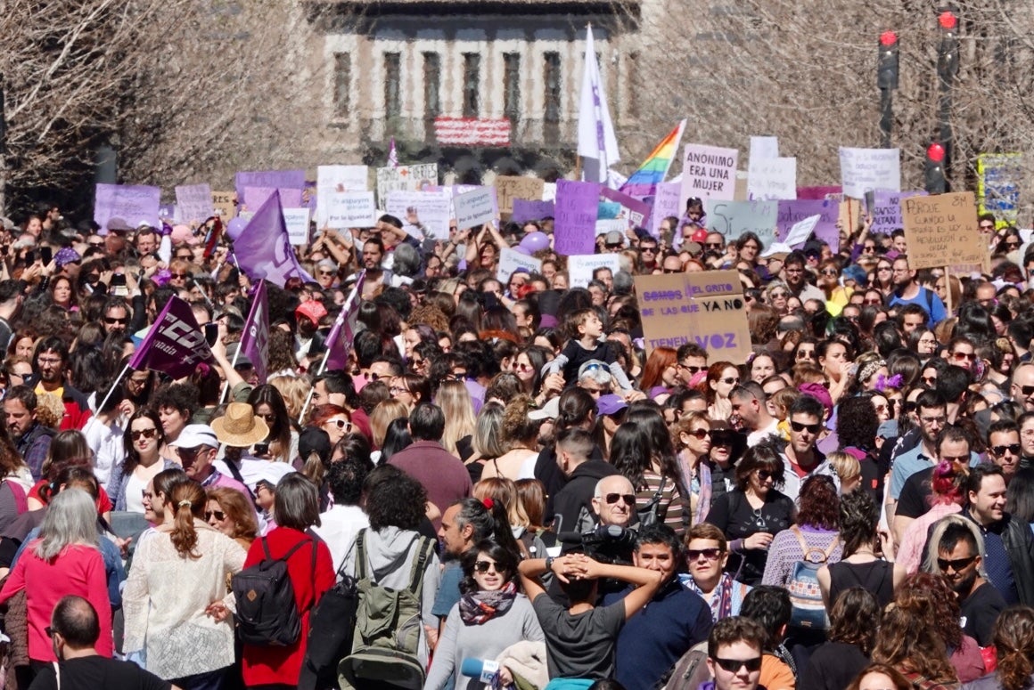 Repaso completo en imágenes a una marcha multitudinaria este Día de la Mujer en Granada