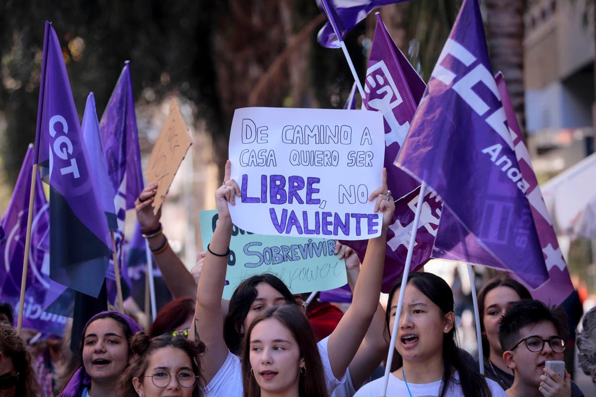 Cientos de carteles y pancartas reivindicativas en la manifestación de este domingo