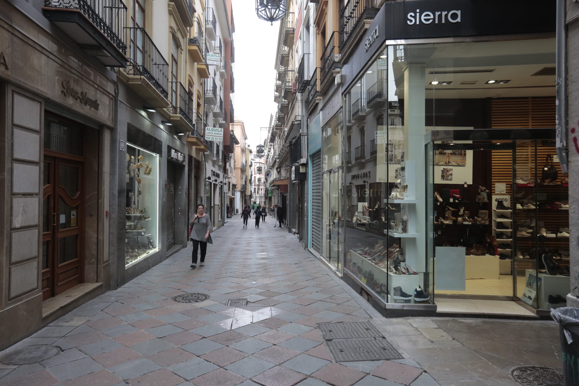 Las calles de Granada y los monumentos, con mucha menos gente de lo habitual