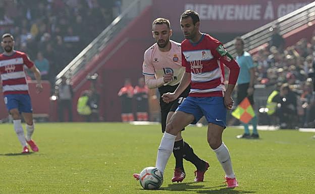 Víctor Díaz, frente al Espanyol. 