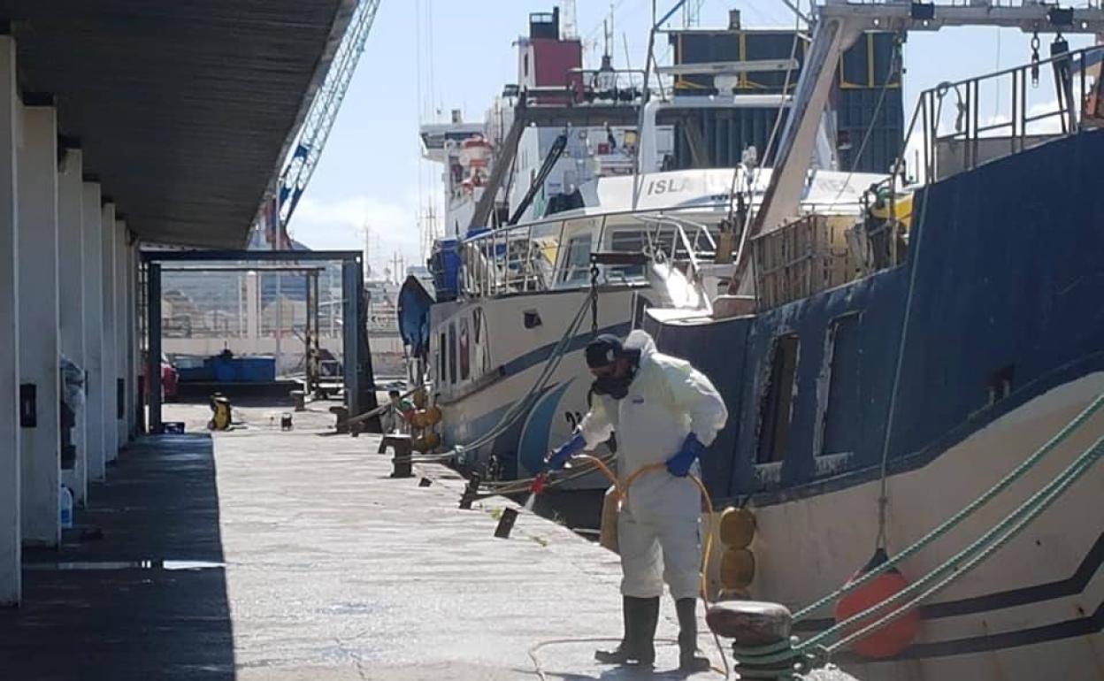 Los operarios del Ayuntamiento realizaron labores de desinfección en la zona la semana pasada.