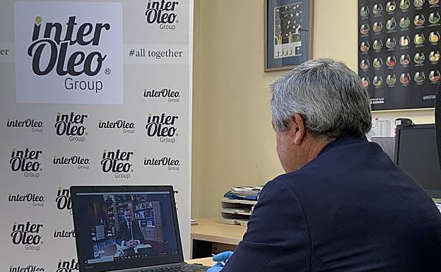 El presidente de Interoleo, Juan Gadeo, durante la reunión virtual. 