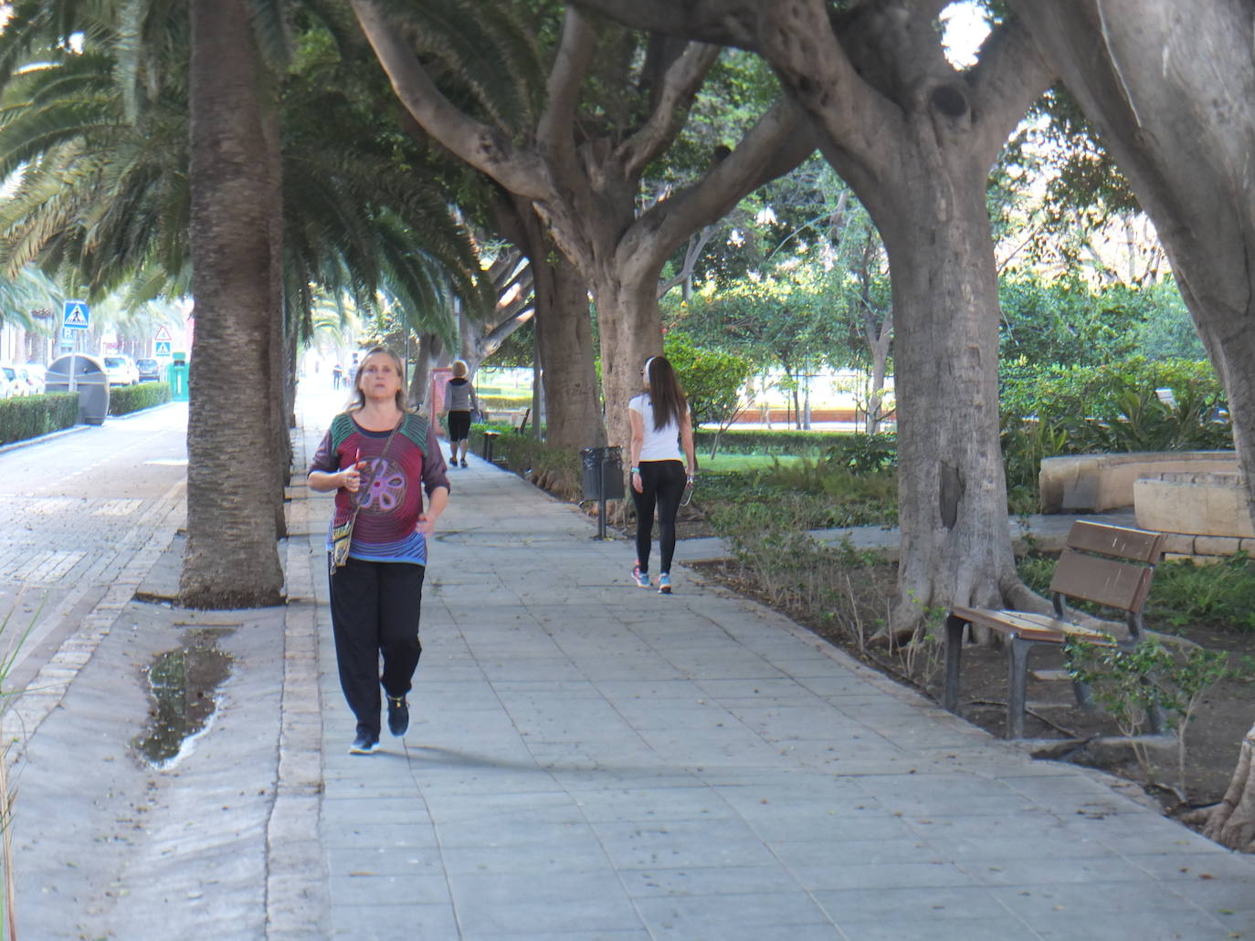 La estampa de las parejas caminando o de los grupos de personas es muy aislada. 
