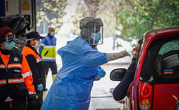 Pruebas de test de detección del coronavirus. 