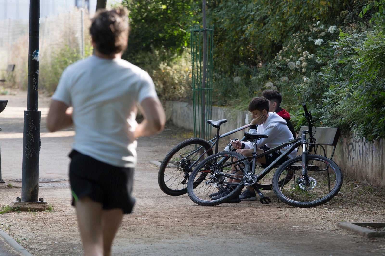 Una importante cantidad de granadinos toma los parques para caminar y hacer deporte