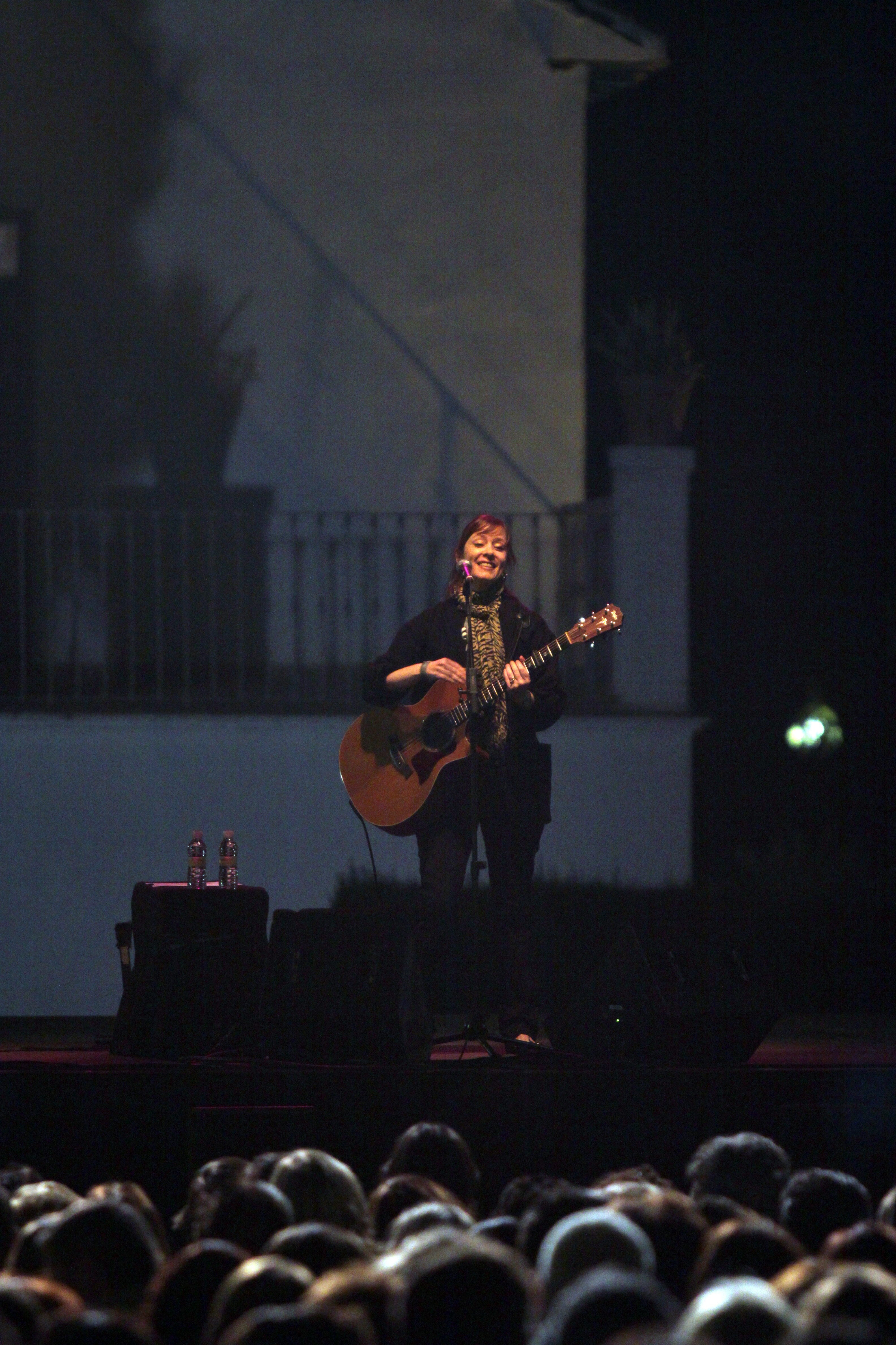 Suzanne Vega, durante el Festival de Poesía de 2009 en el concierto que ofreció en la Huerta. 