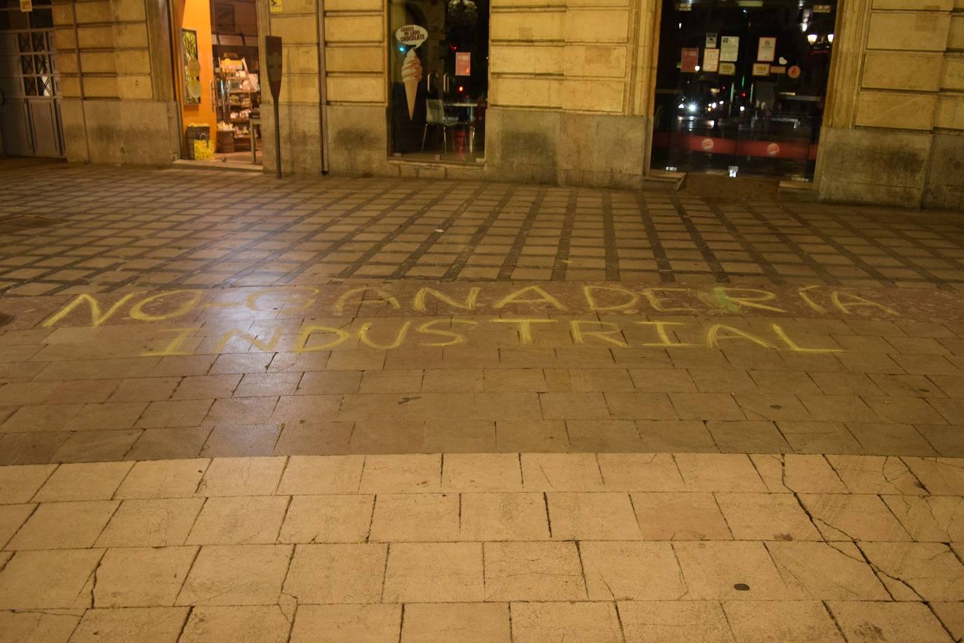 Fotos: Granada despierta con varias pintadas con tiza pidiendo «justicia climática»