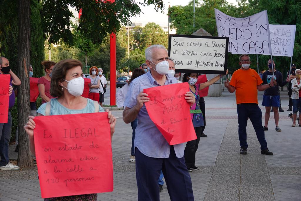 Protesta a las puertas del Palacio de Deportes
