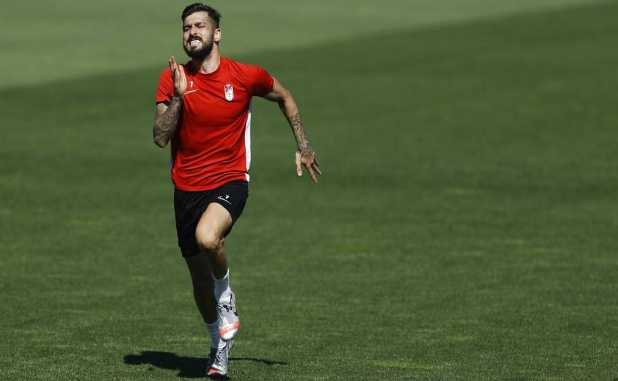 Vadillo, durante el entrenamiento del miércoles. 