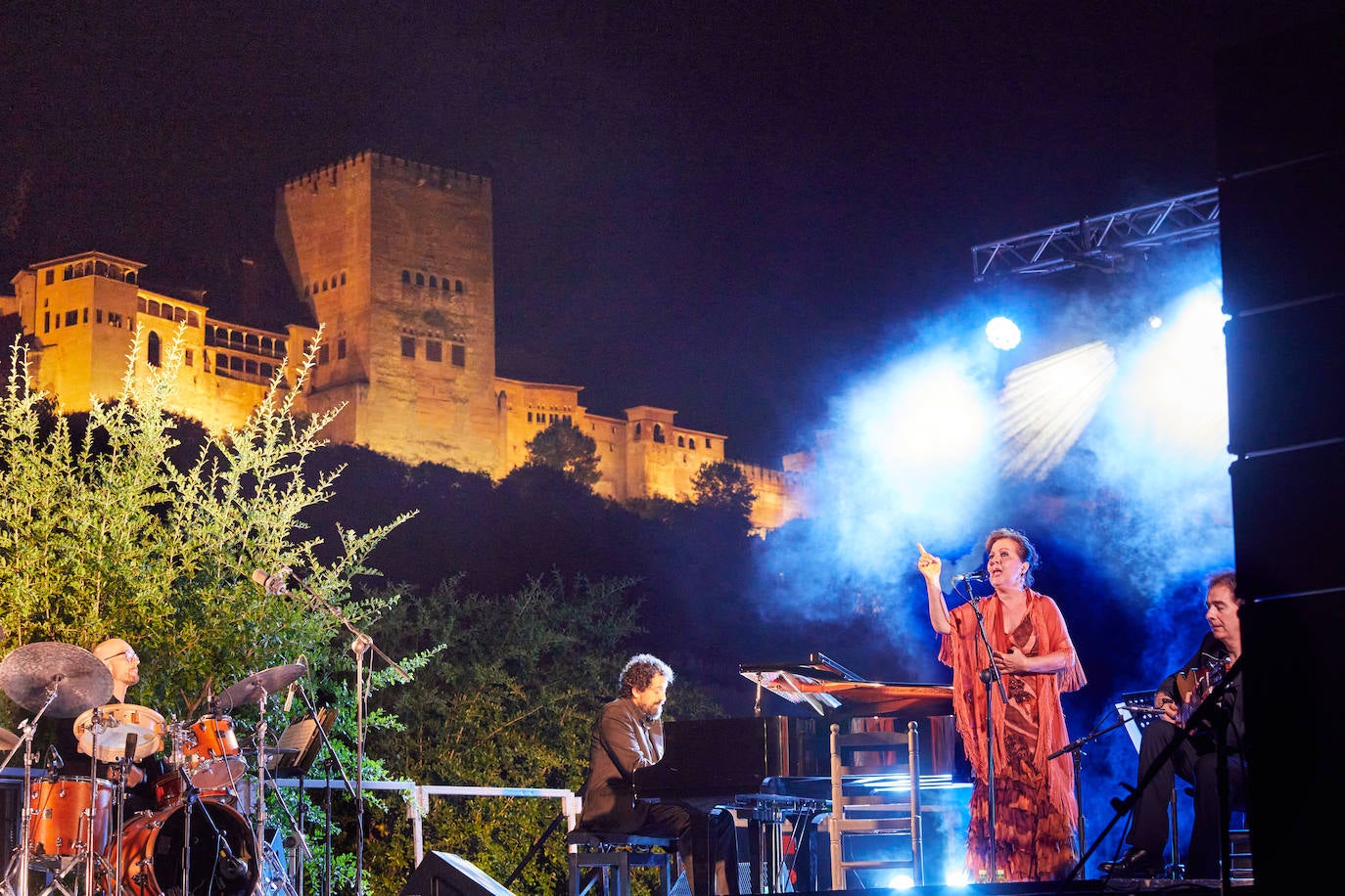 La cantaora en un momento de su actuación el sábado 18 de julio en el Palacio de los Córdova.