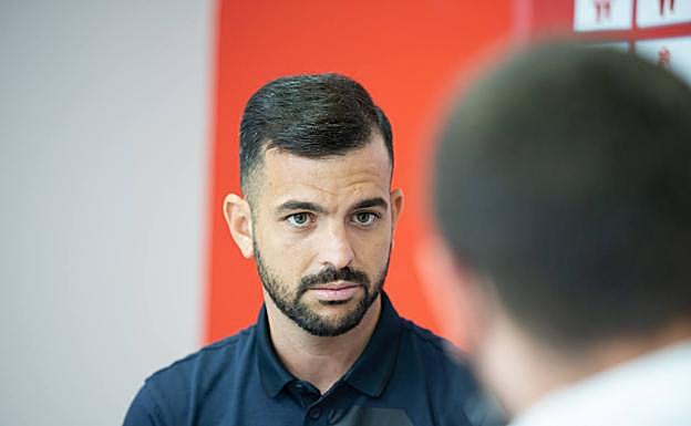José Ángel Herrera, durante la entrevista en la Ciudad Deportiva. 