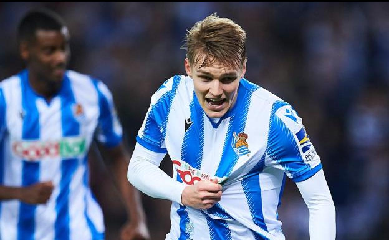 El noruego Martin Odegaard, en su brillante etapa como jugador de la Real Sociedad. 