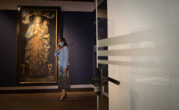 Lienzo de la Virgen de la Rosa que había en la capilla de la Puerta de Bib Rambla.