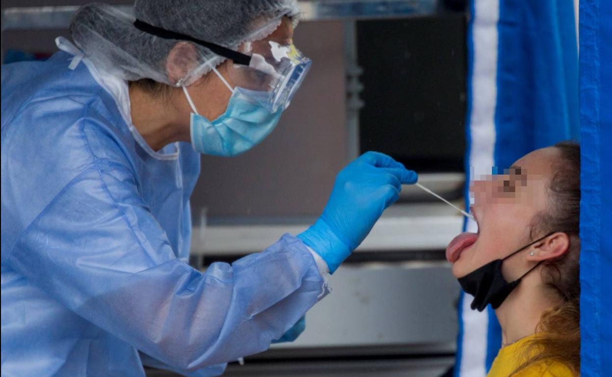 Realización de una prueba PCR. 