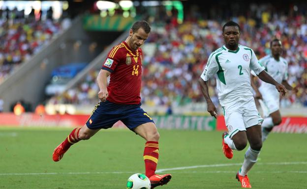 Roberto Soldado, contra Nigeria en la Copa Confederaciones. 