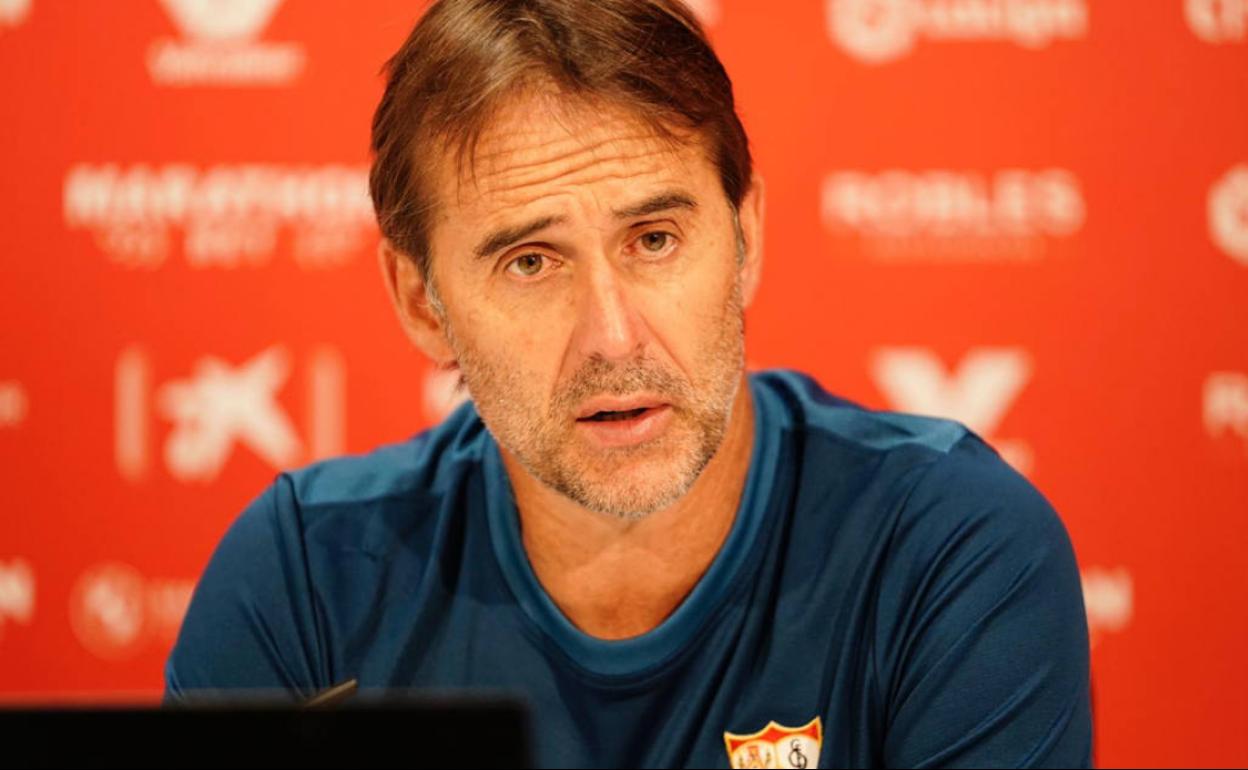 Julen Lopetegui, este viernes en la rueda de prensa previa al derbi con el Granada. 