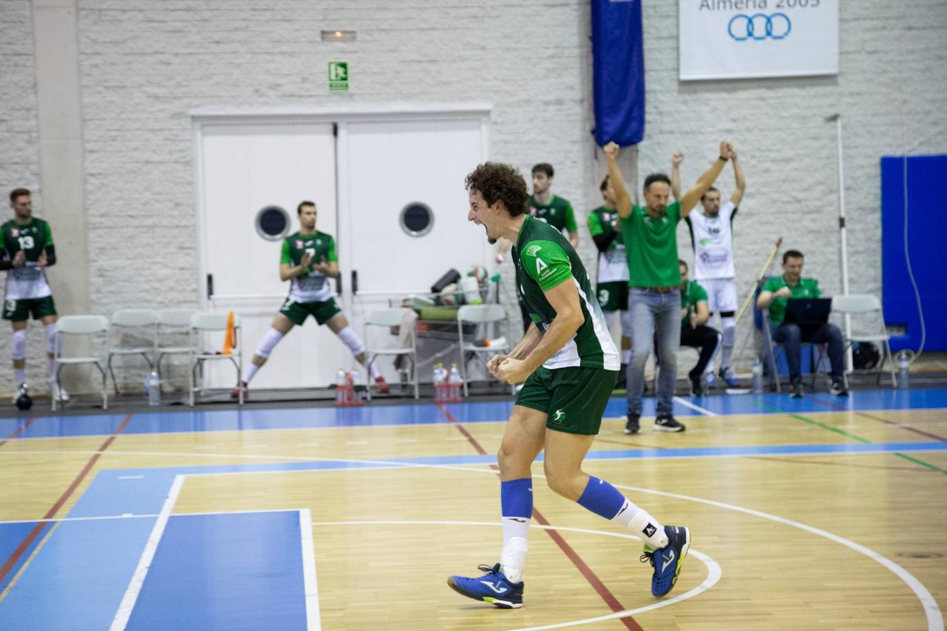 Ignacio Sánchez celebra un punto en el partido del sábado. 