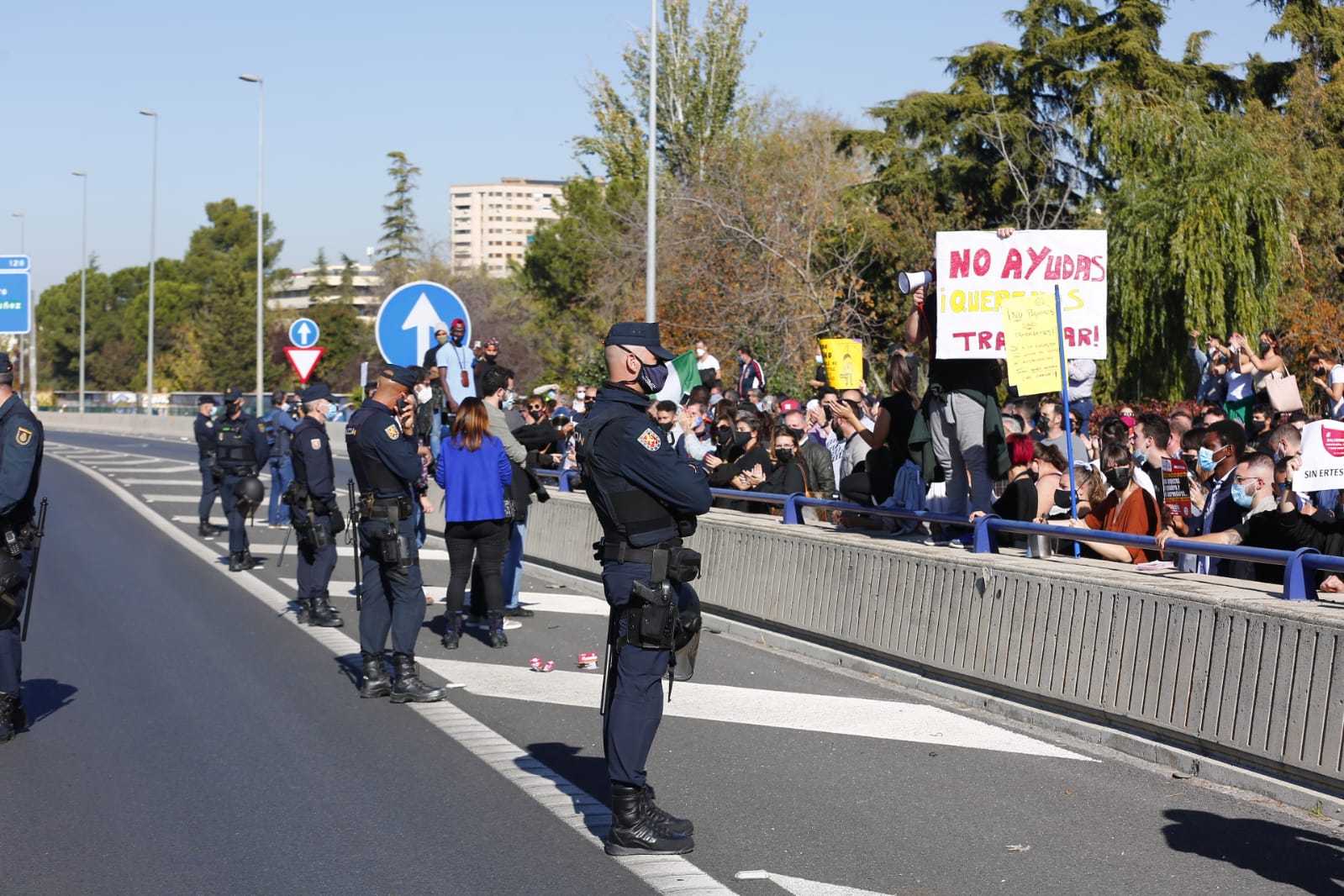 Los manifestantes han accedido a la A-44 al final de su recorrido