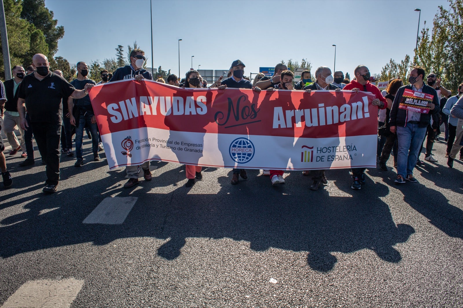 Los manifestantes han accedido a la A-44 al final de su recorrido