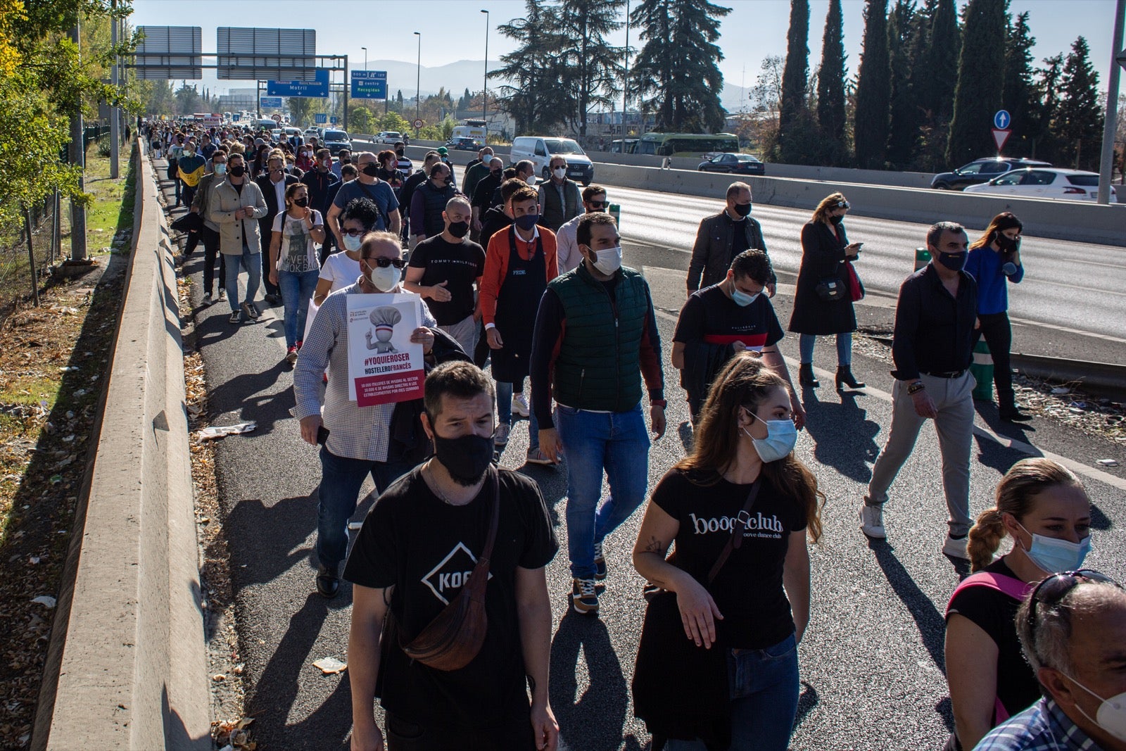 Los manifestantes han accedido a la A-44 al final de su recorrido