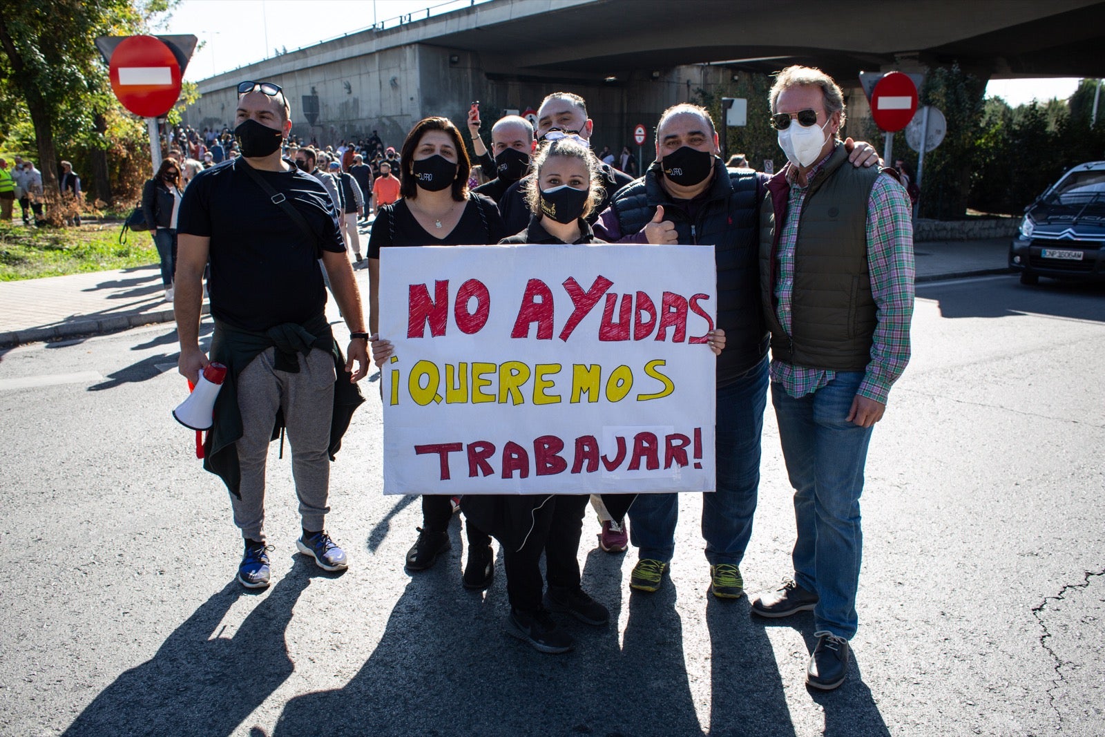 Los manifestantes han accedido a la A-44 al final de su recorrido