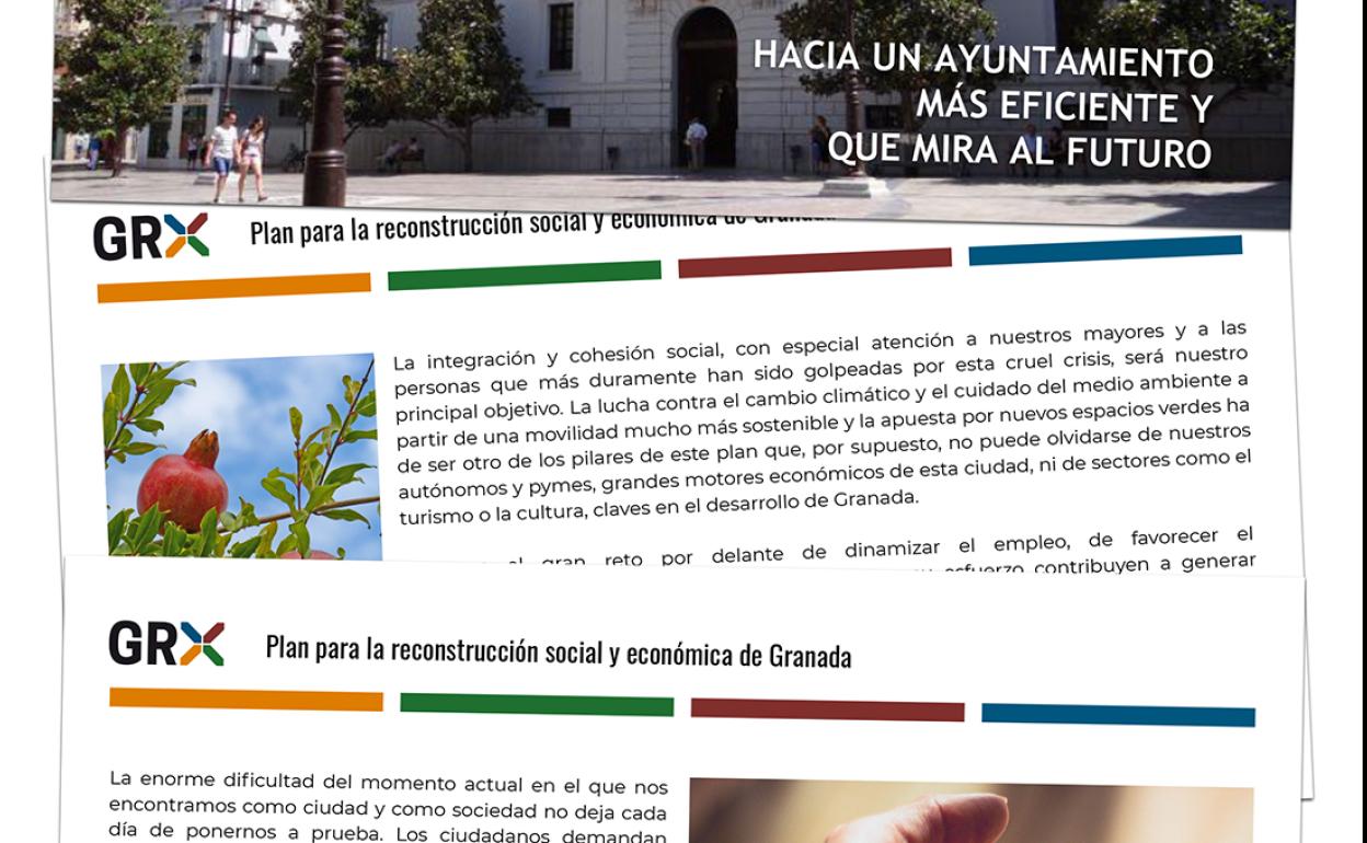 Borrador del plan de reconstrucción social y económica de Granada