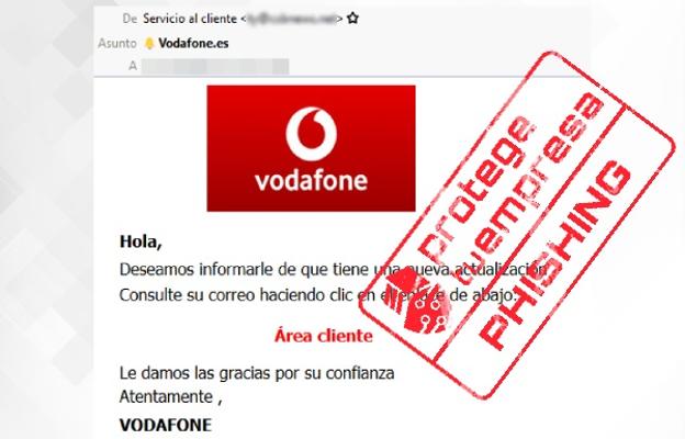 El correo que pretende suplantar a Vodafone