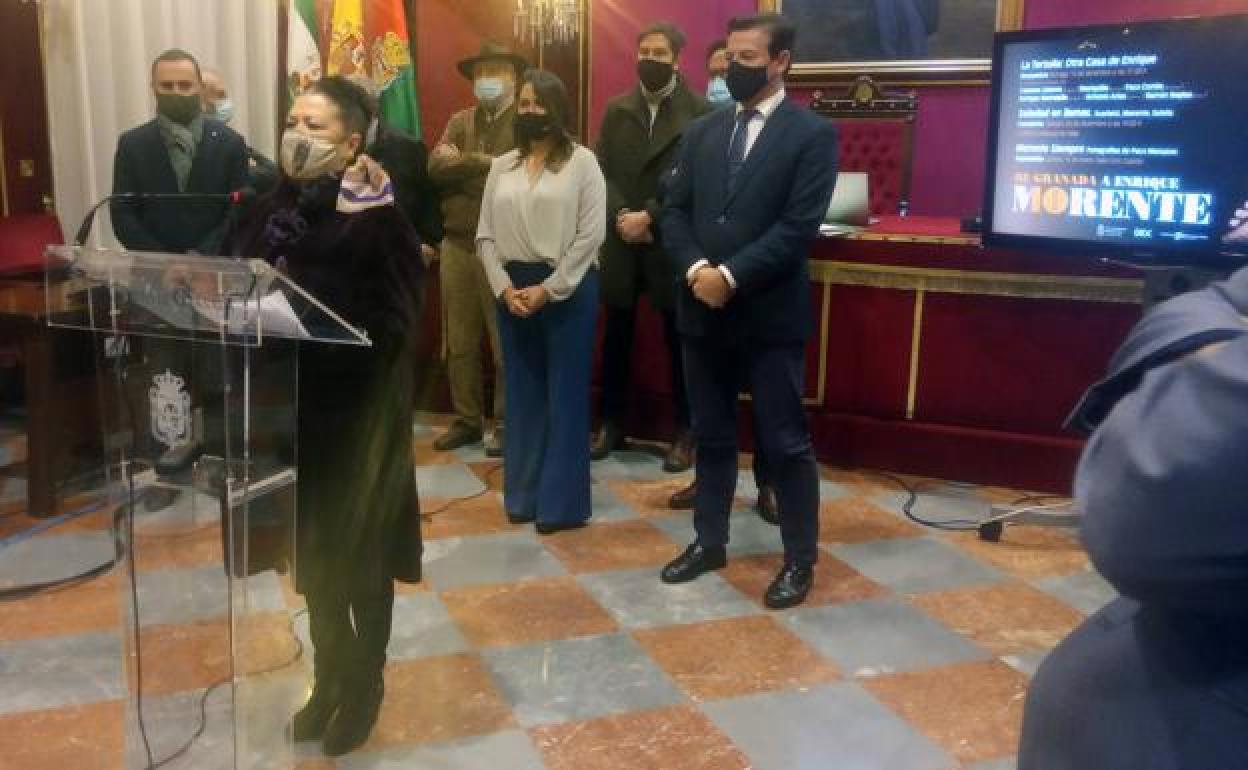 Presentación del programa en memoria de Enrique Morente, en el Ayuntamiento de Granada.