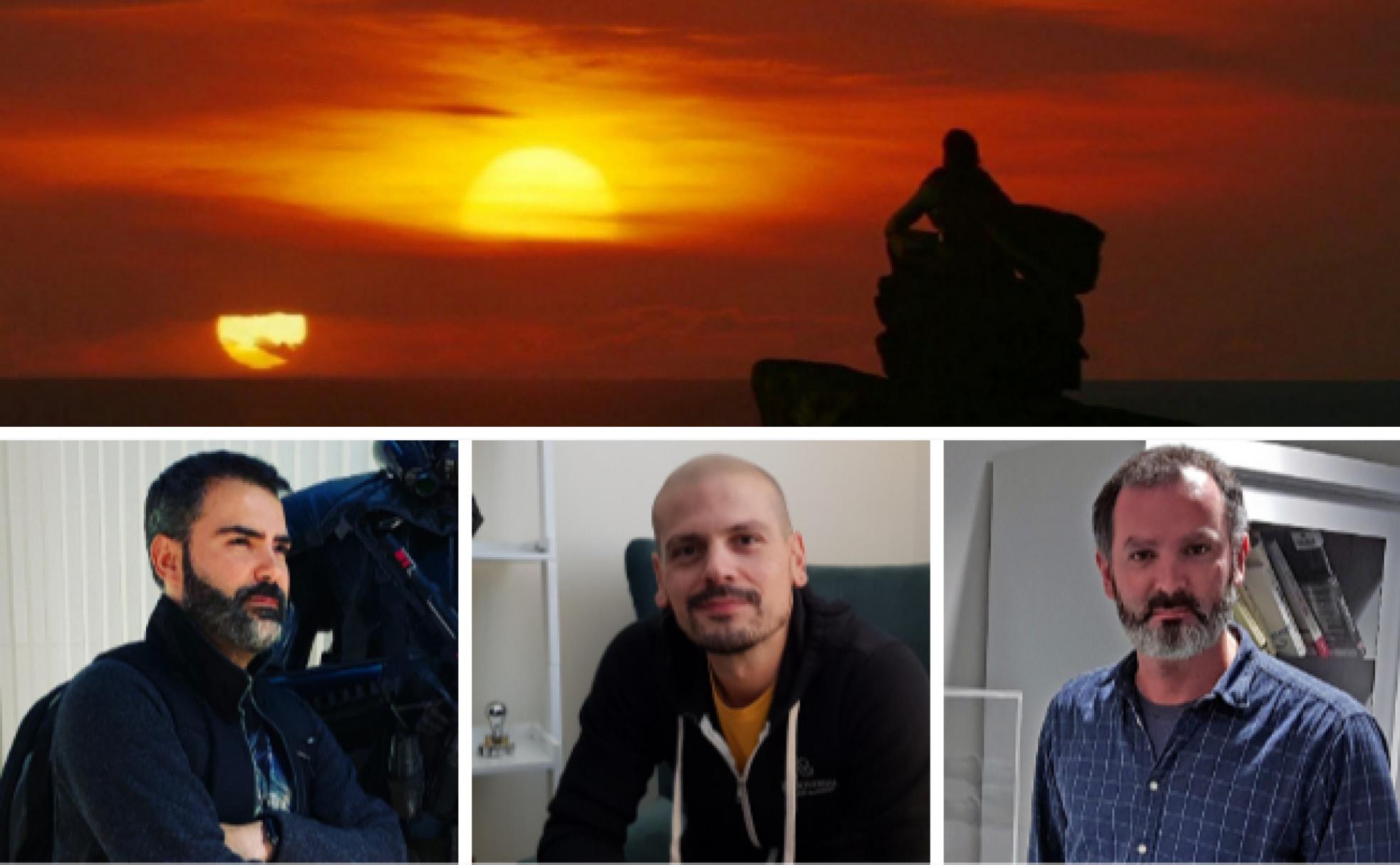 Escena de 'Los úlimos jedi' y Álvaro 'Kaneda' Fernández, Juan Antonio Espigares y Javier Fernández. 