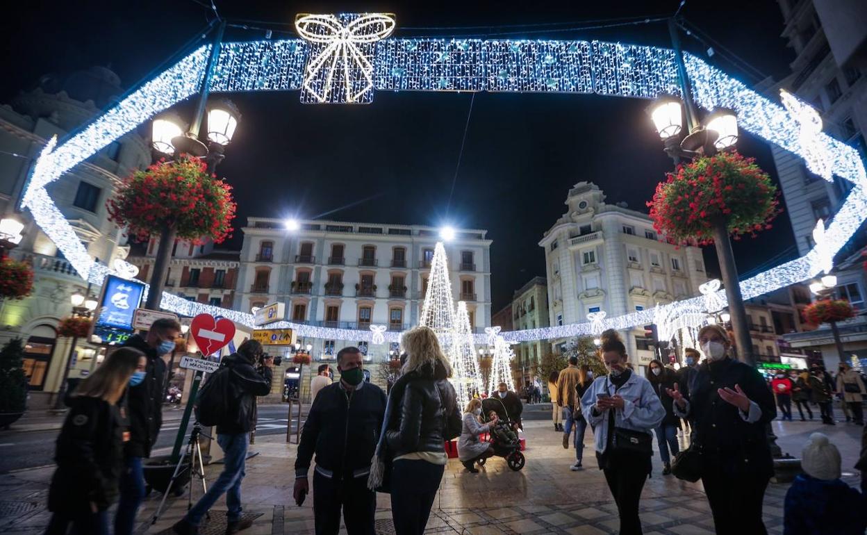 Alumbrado navideño en Granada. 