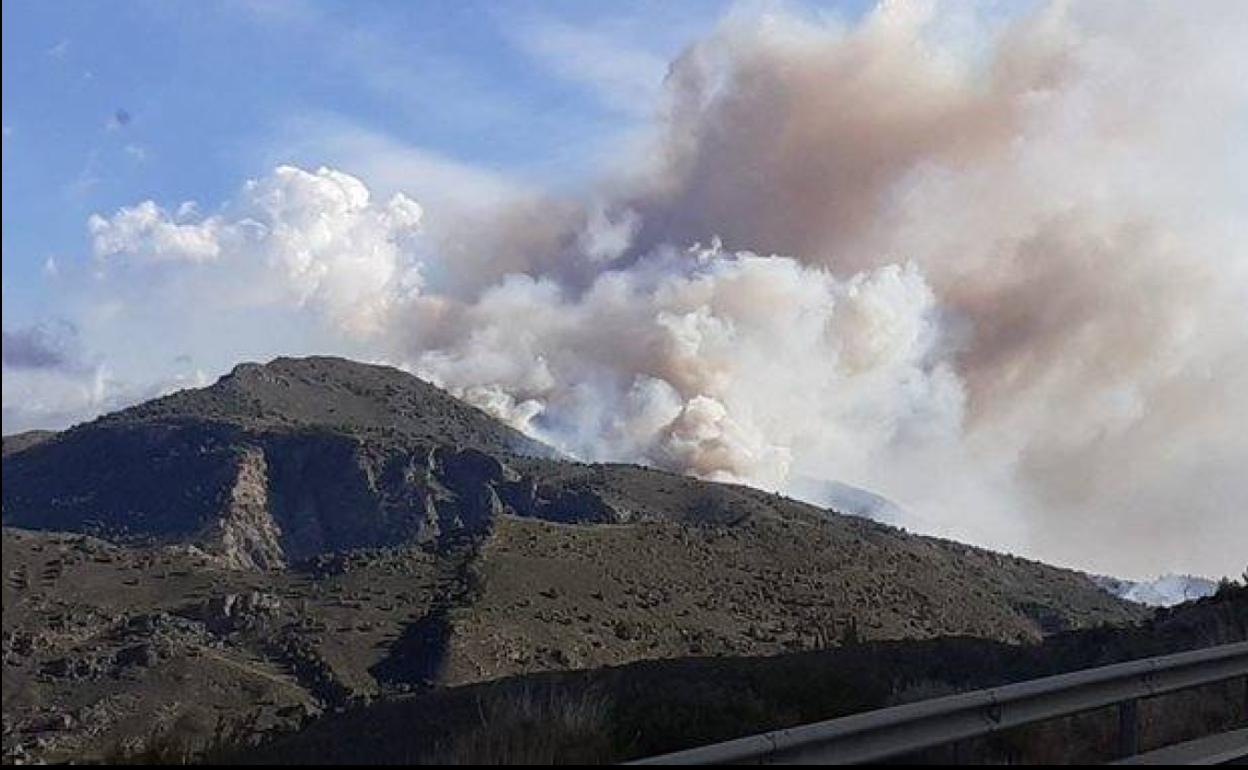 Desalojan una residencia de ancianos por un incendio forestal en Granada