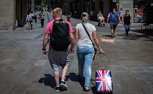 Turistas británicos en Barcelona.
