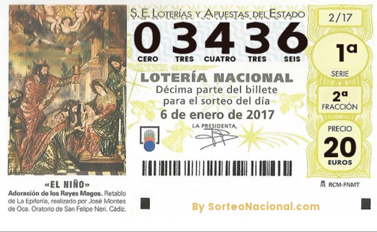 El Segundo Premio del sorteo de la Lotería del Niño es el 03436 y cae en Jódar, Cádiz, Murcia, Alicante...