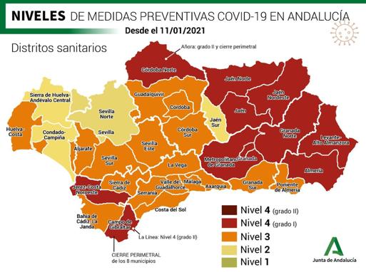 ¿Qué se podrá hacer en la provincia de Granada en función del nivel al que pasa cada distrito?