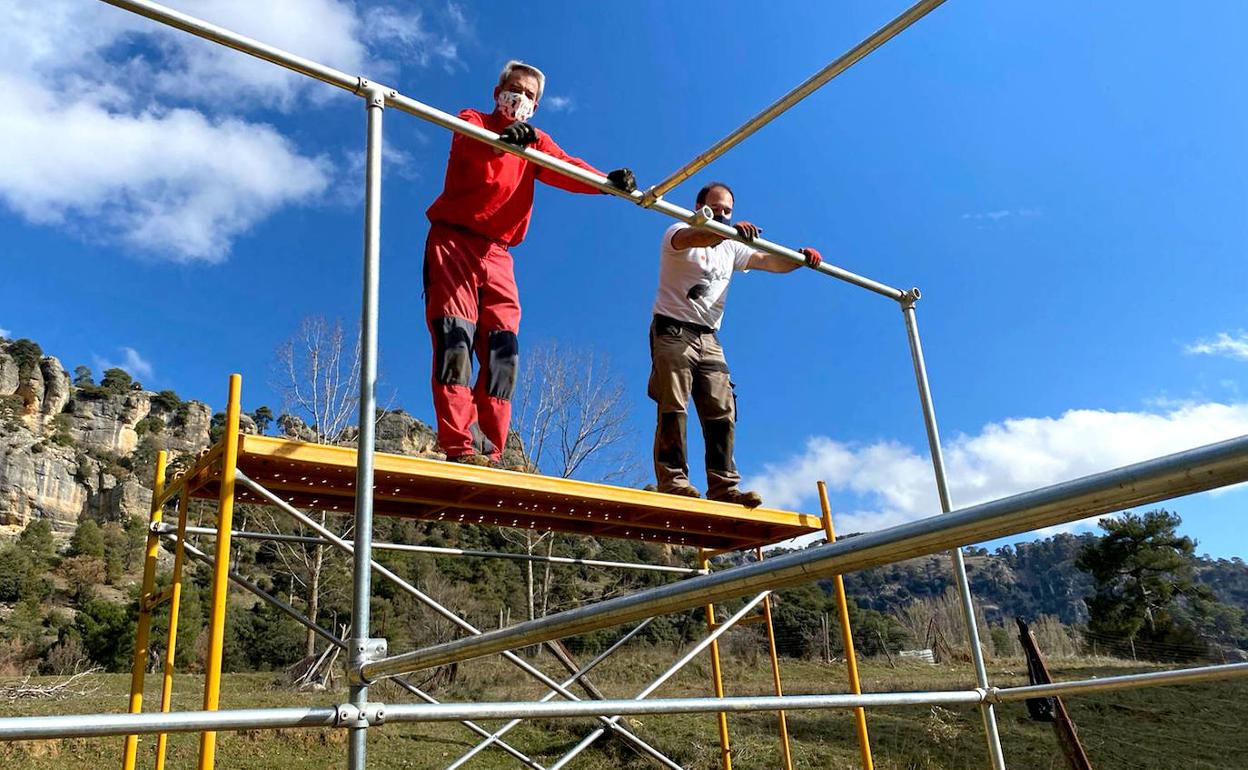 Infraestructura en construcción del recinto aclimatado de 200 metros cúbicos.