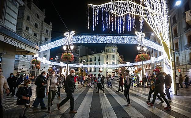 Luces de Navidad en Granada.