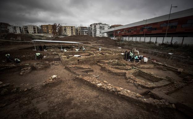 Imagen panorámica de las excavaciones. 