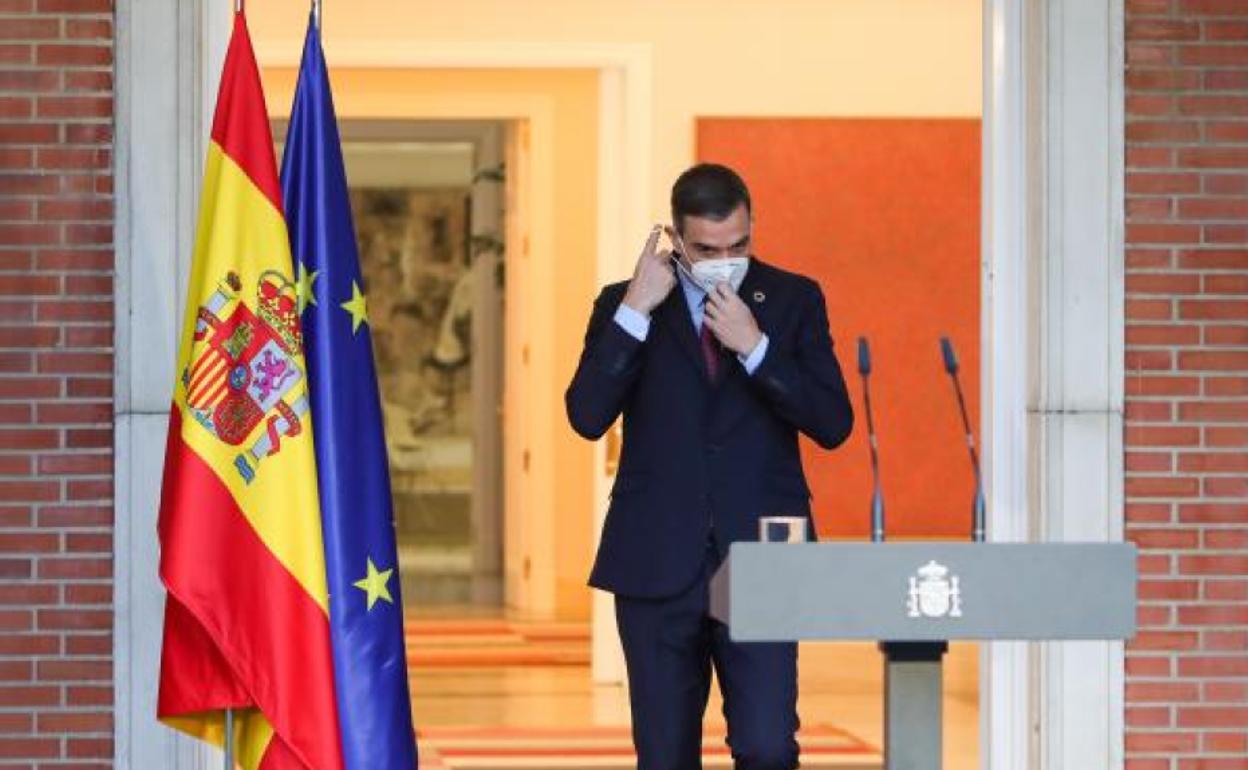 Pedro Sánchez, este martes, en Moncloa.