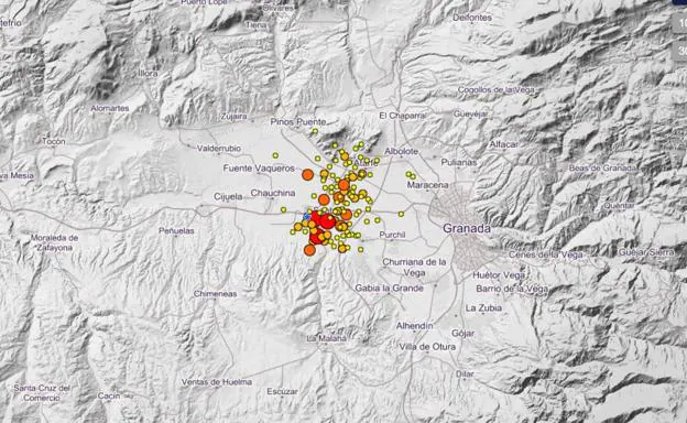 Todos los terremotos en las últimas horas en Granada, uno a uno