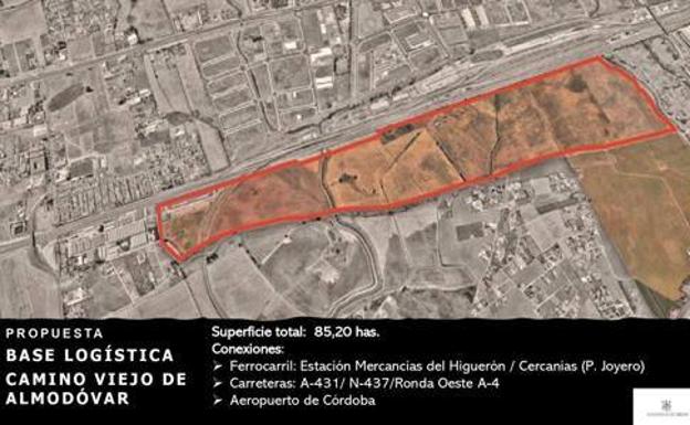 Uno de los terrenos propuestos por el Ayuntamiento de Córdoba para la base logística. 