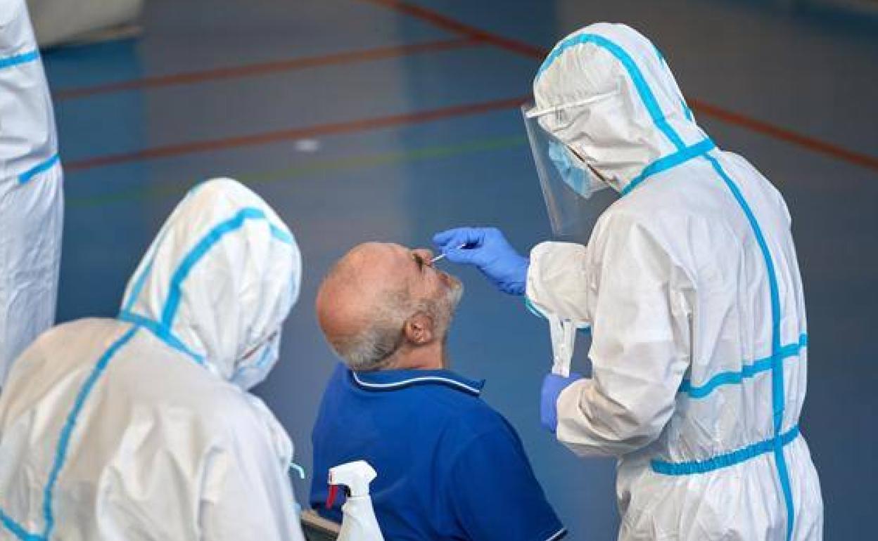 Realización de una prueba PCR. 